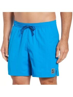 Nike Blue Men's Swim Shorts with Drawstring Waist
